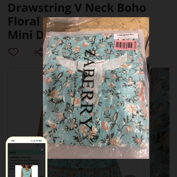 Blue Floral Boho Ruffle Mini Dress - Picture 2 of 2